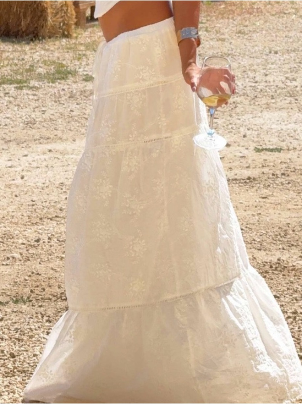 Outcast LAURO MAXI SKIRT WHITE